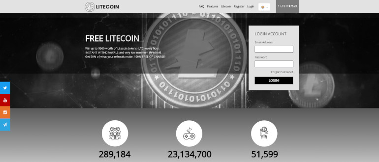 FreeLitecoin - кран криптовалюты Litecoin (LTC)